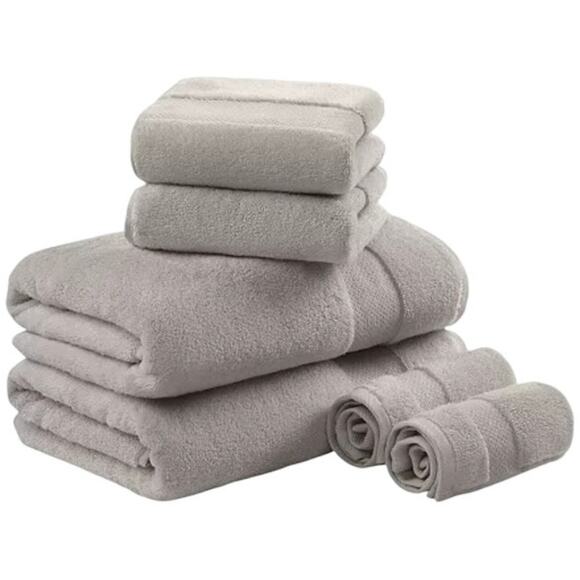 Madison Park Signature Turkish Cotton 6-Pc. Bath Towel Set Color:Silver - Picture 1 of 10